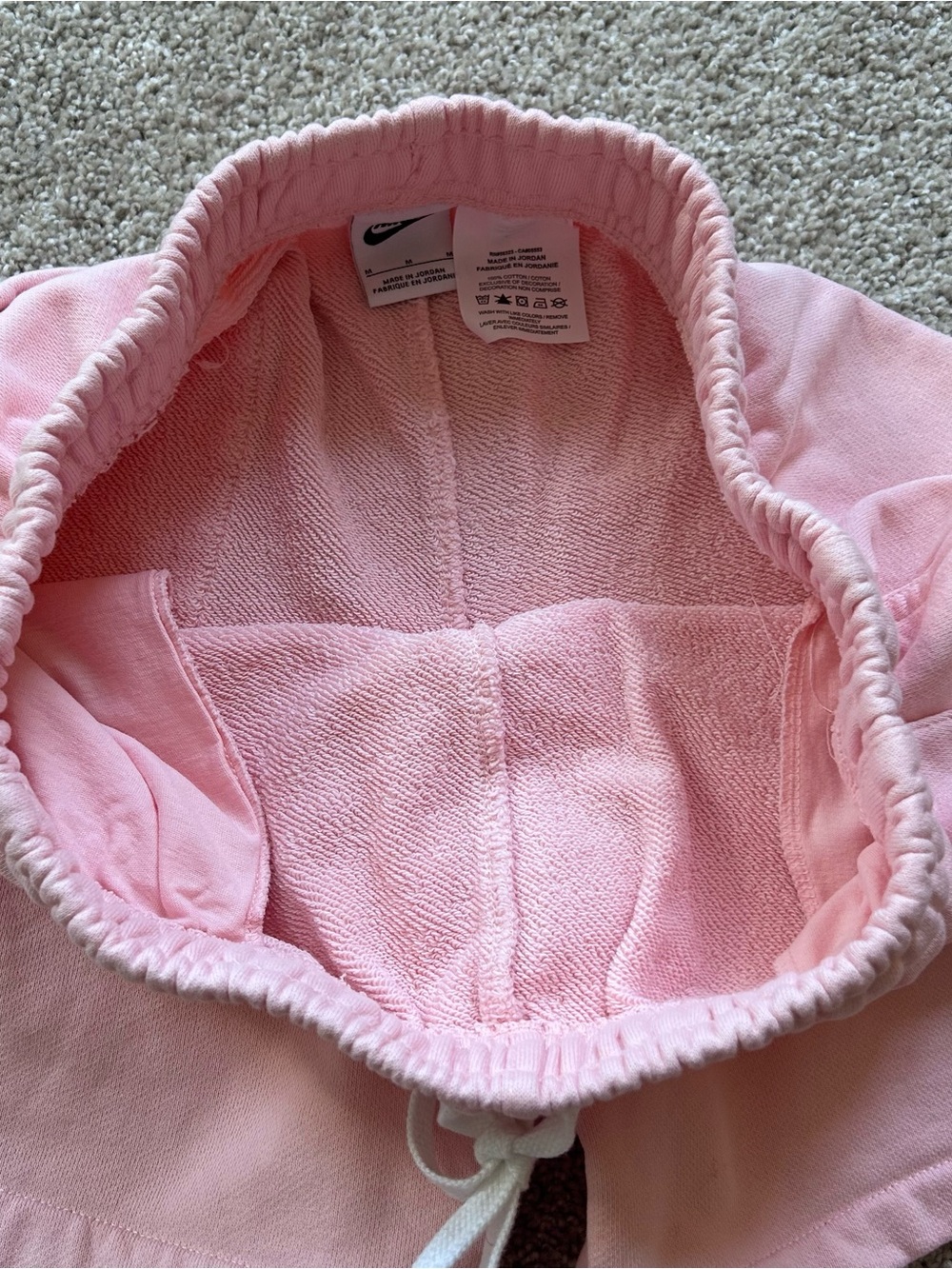 Nike Club Fleece Womens Pink Sweat Shorts Size M French Terry Drawstring - Picture 7 of 9
